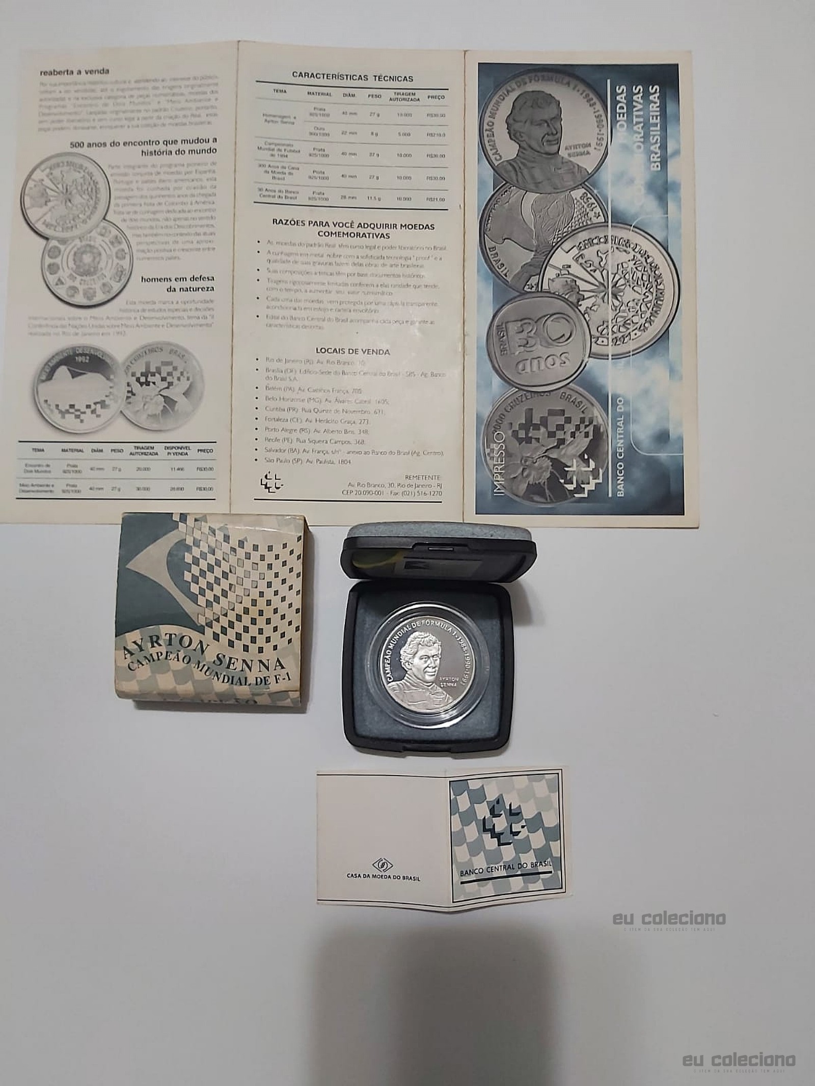 Moeda Ayrton Senna 2 reais em Prata 1995 FLOR DE CUNHO